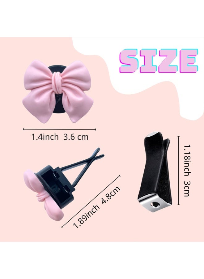 6 pink bows, car air freshener dispenser, cute girl car decoration accessories, interior aesthetic decoration women's girls' products - Image 3